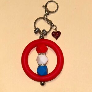 Handmade 🇺🇸 Keychain/Purse Charm ❤️🤍💙